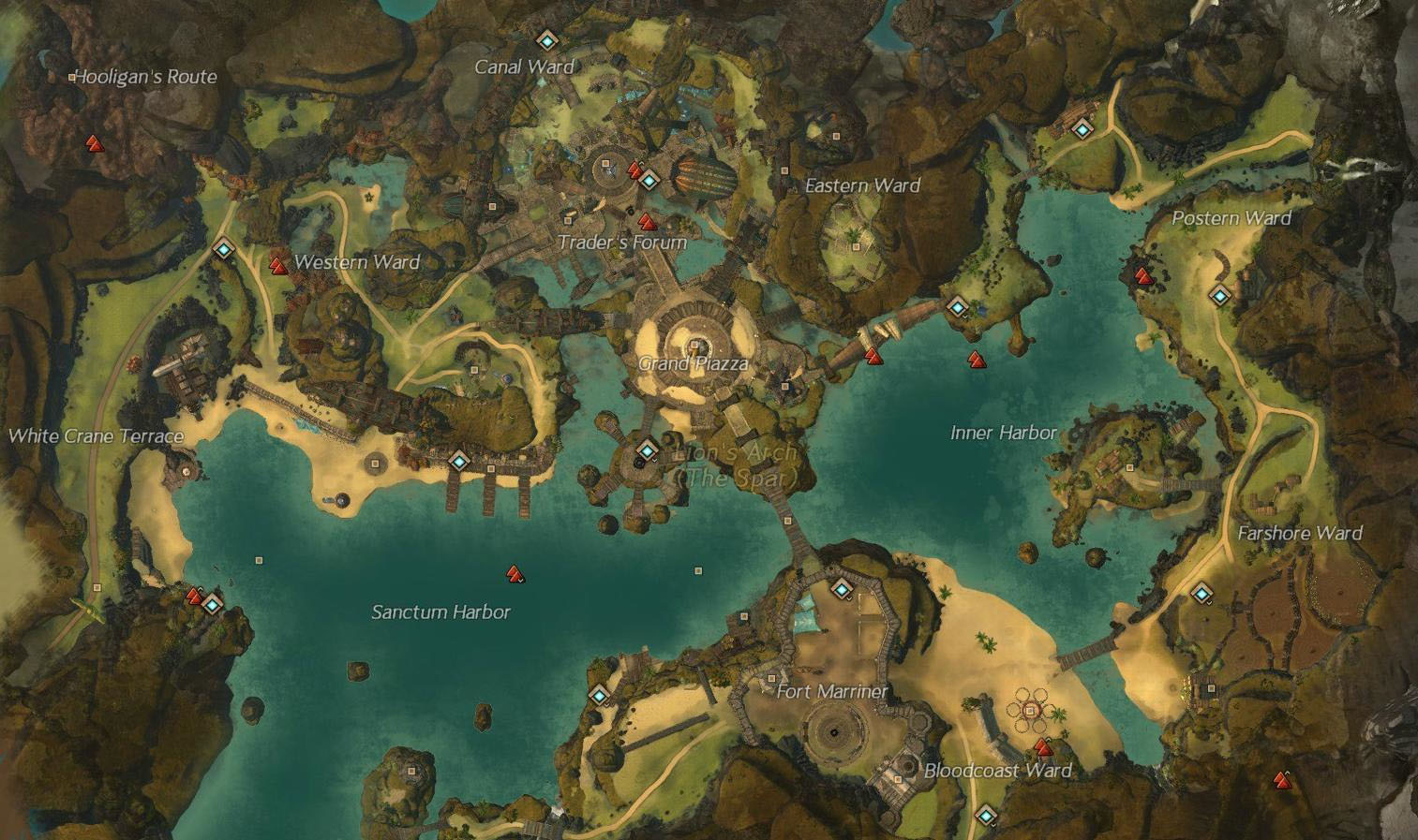 Map of Lion's Arch before Scarlet's invasion