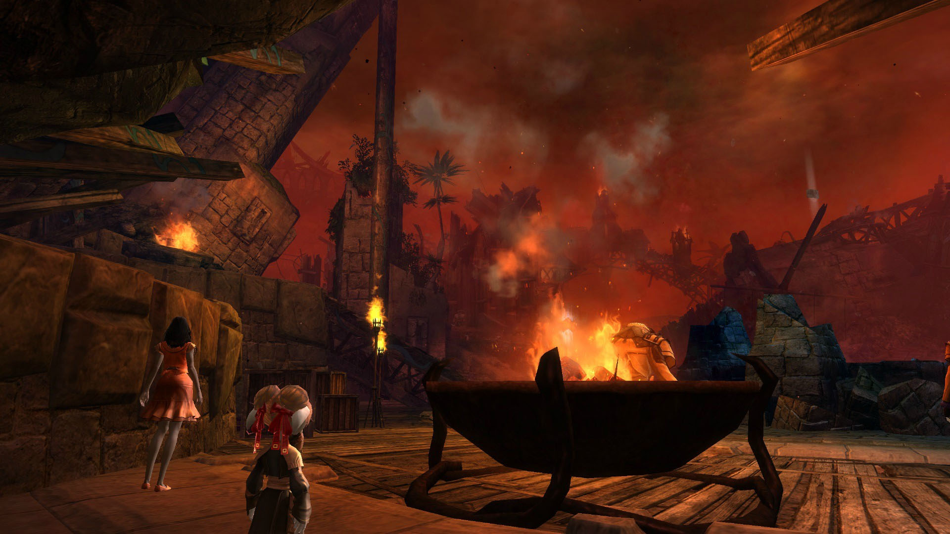 Image of the Mystic Plaza after Scarlet's invasion